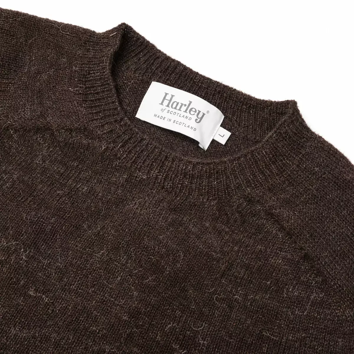 Harley of Scotland Shetland-Pullover Herren Dunkelbraun meliert